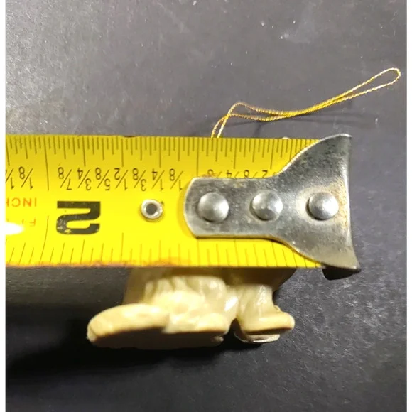 Vintage White Person Cat Plastic Christmas Ornament Blue Eyes - Picture 3 of 7